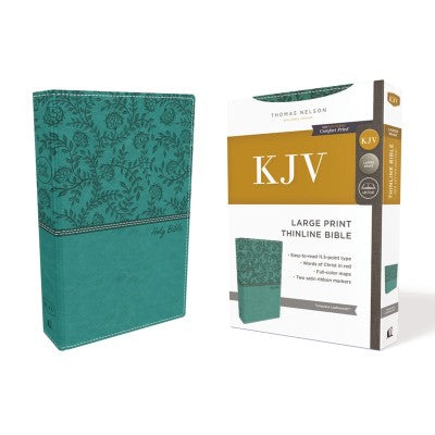 KJV Thinline Bible, Green, Large Print, Red Letter Edition