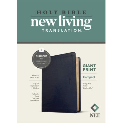 NLT Compact Giant Print Bible, Filament Edition, Navy