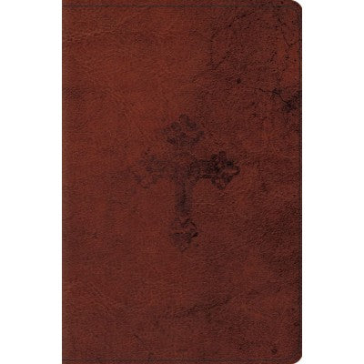 ESV Compact Bible, Walnut, Weathered Cross Design