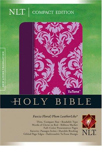 Compact Edition Bible NLT, Floral TuTone (LeatherLike, Fuchsia Floral/Plum)