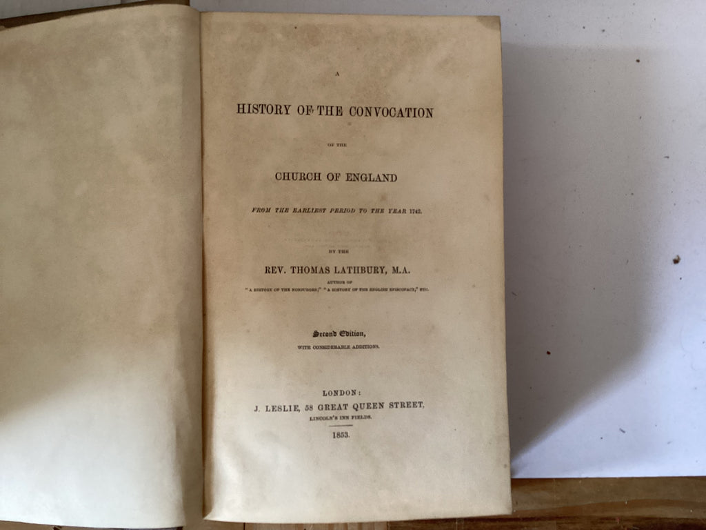 History of the Convocationof the Church of England (The John Gowan Collection)