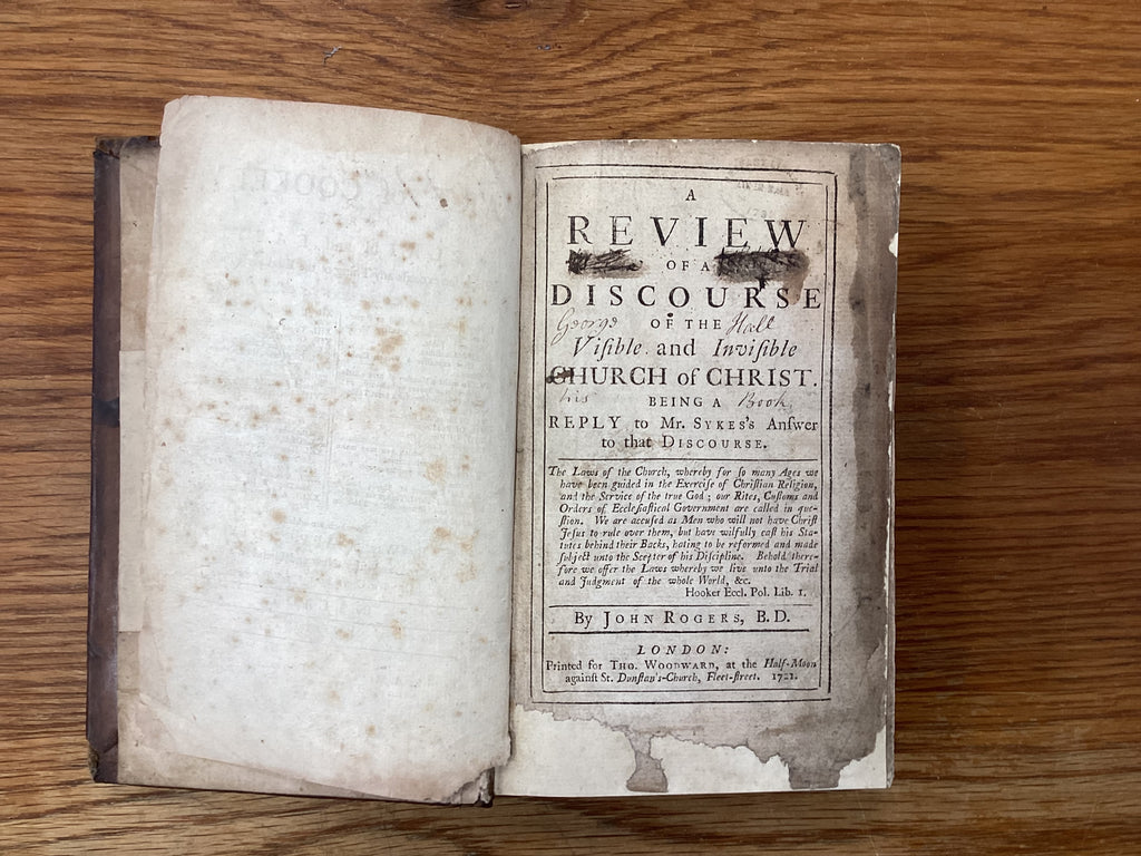 A Review of a Discourse of the Visible and Invisible Church of Christ (The John Gowan Collection)
