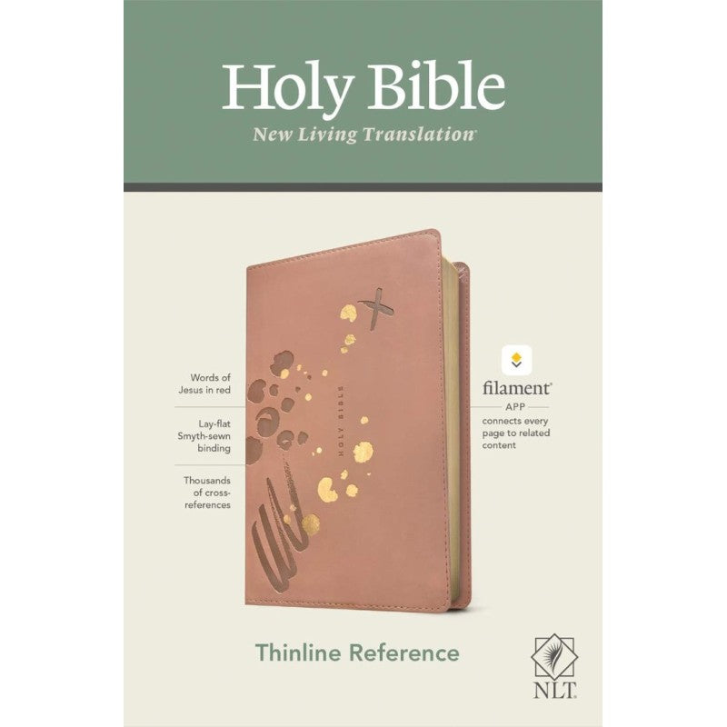 NLT Thinline Reference Bible, Filament Edition, Brushed Pink, Leatherlike