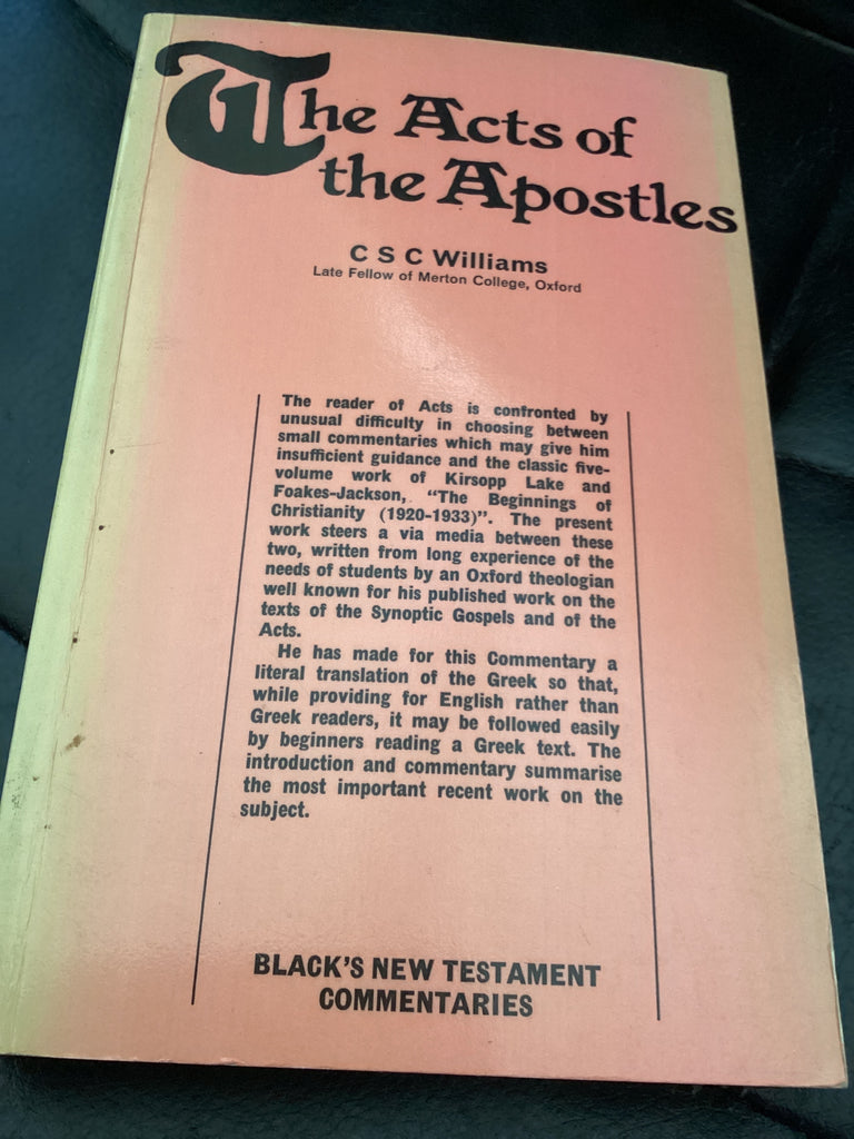 The Acts of the Apostles - Black's New Testament Commentary (Used Copy)