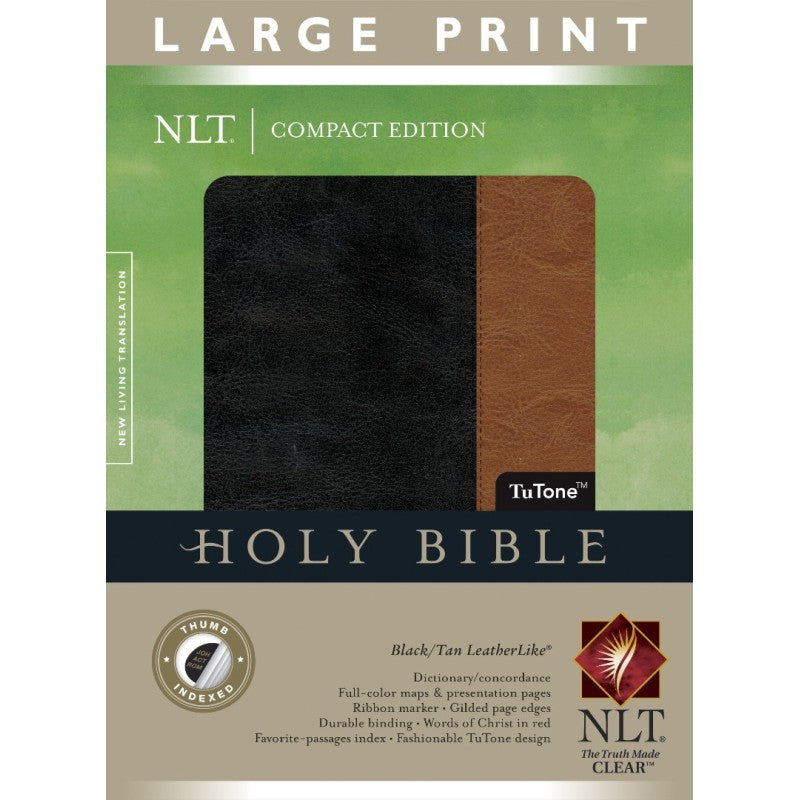 NLT Large Print Compact Edition Black/Tan