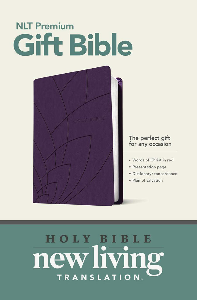 NLT Premium Gift Bible: Purple, Petals Design, LeatherLike