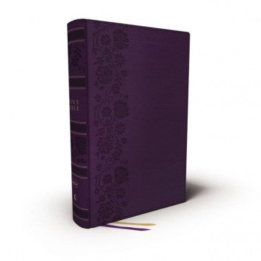 NKJV Single - Column Wide Margin Reference Bible, Purple Leathersoft