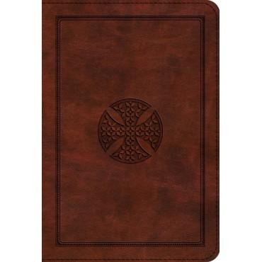 ESV: LARGE PRINT COMPACT BIBLE TRUTONE, BROWN, MOSAIC CROSS