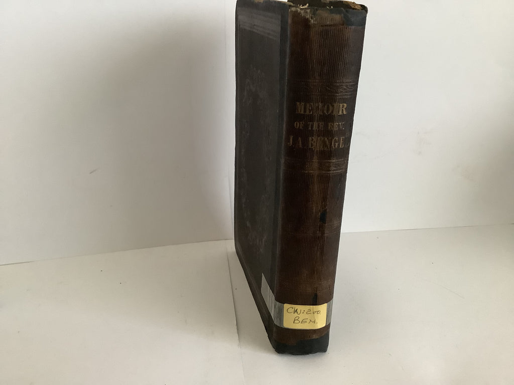 Memoir of Rev. J. A. Benge (John Gowan Collection)