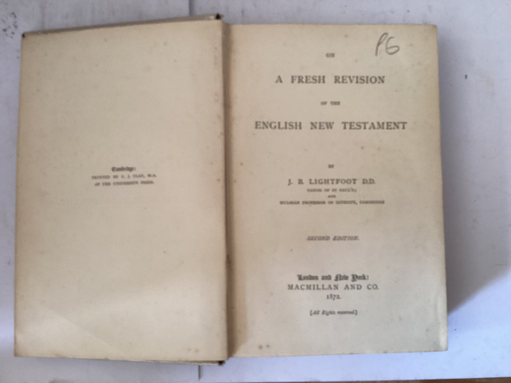 On a Fresh Revision of the English New Testament (The John Gowan Collection)