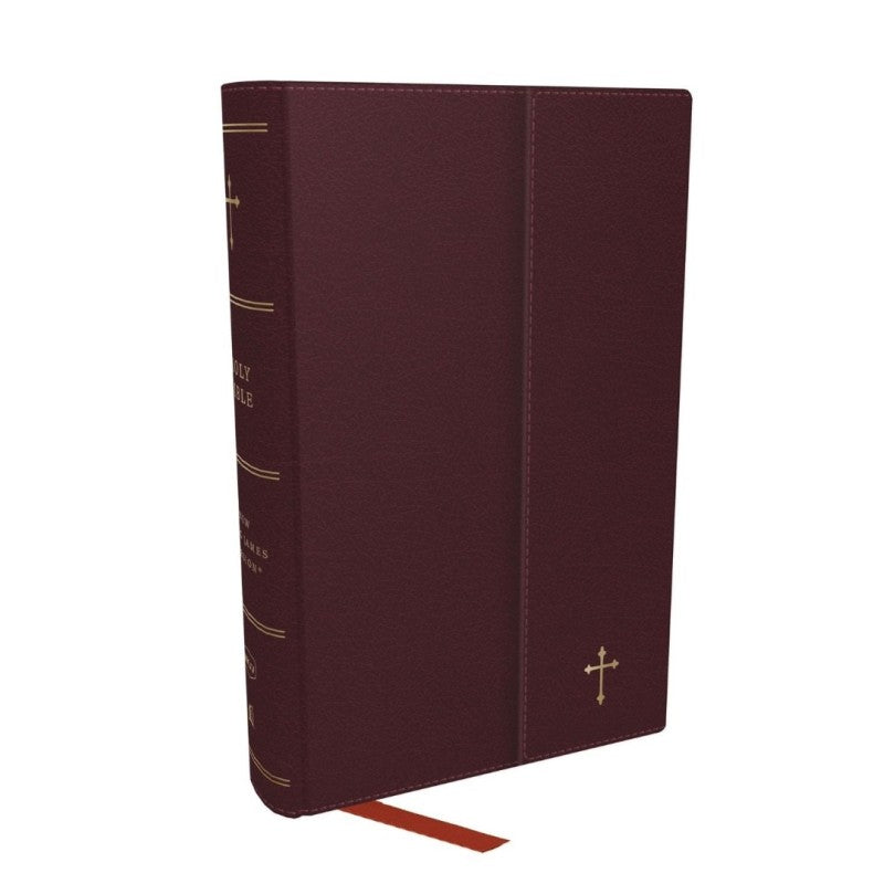NKJV Compact Reference Bible Burgundy Leatherflex with Snap Closure