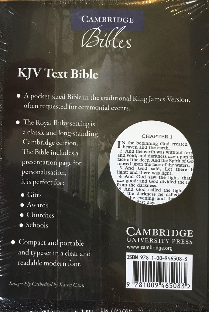 KJV Ruby Text Bible - Hardback, Black