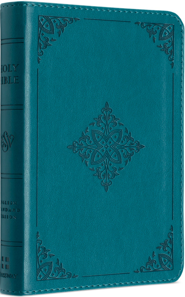 ESV Compact Bible - TruTone, Deep Teal, Fleur-de-lis Design