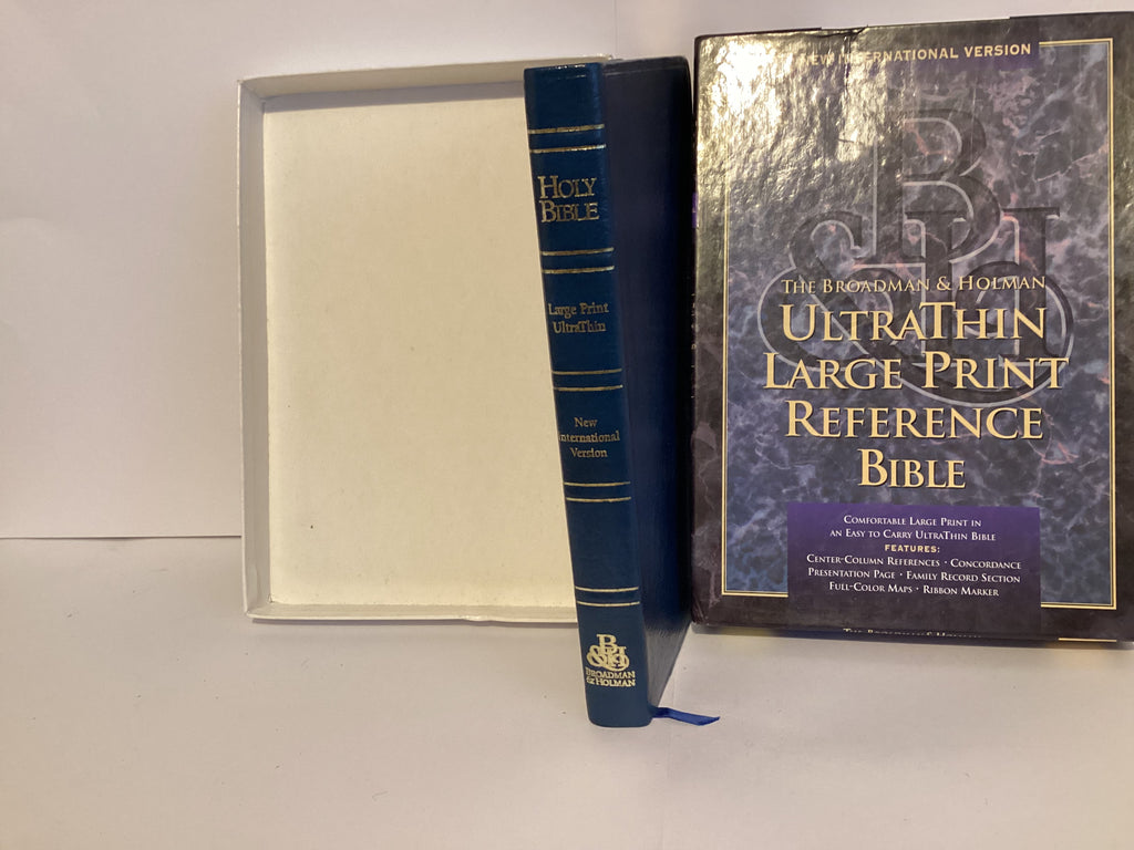 NIV: Ultra Thin Large Print Reference Bible (Blue Bonded Leather) (John Gowan Collection)