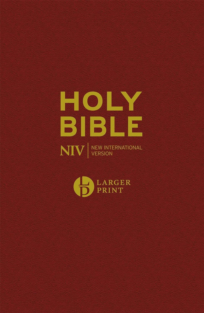 NIV Larger Print Bible - Hardback, Burgundy