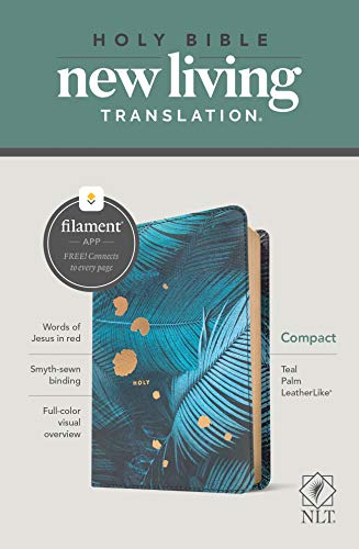 NLT Compact Bible, Filament Enabled Edition (Red Letter, LeatherLike, Teal Palm)