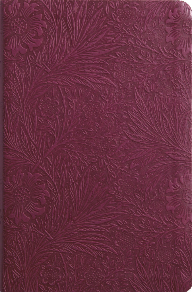 ESV Large Print Value Thinline Bible - TruTone, Raspberry, Floral Design