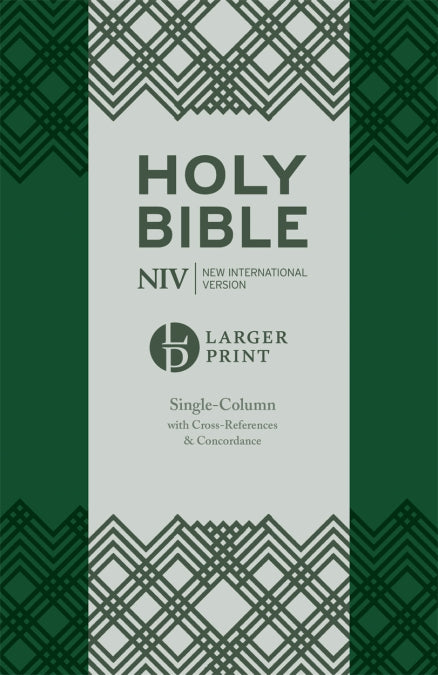NIV Larger Print, Single-Column, Compact Bible - Green
