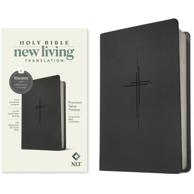 NLT Premium Value Thinline Bible, Filament-Enabled Edition (LeatherLike, Trinity Cross Black)