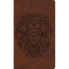 ESV Thinline Bible, Red Letter, Brown, Royal Lion Design
