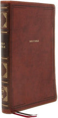 NKJV Thinline Bible - Large Print, Leathersoft, Brown (Thumb Index)