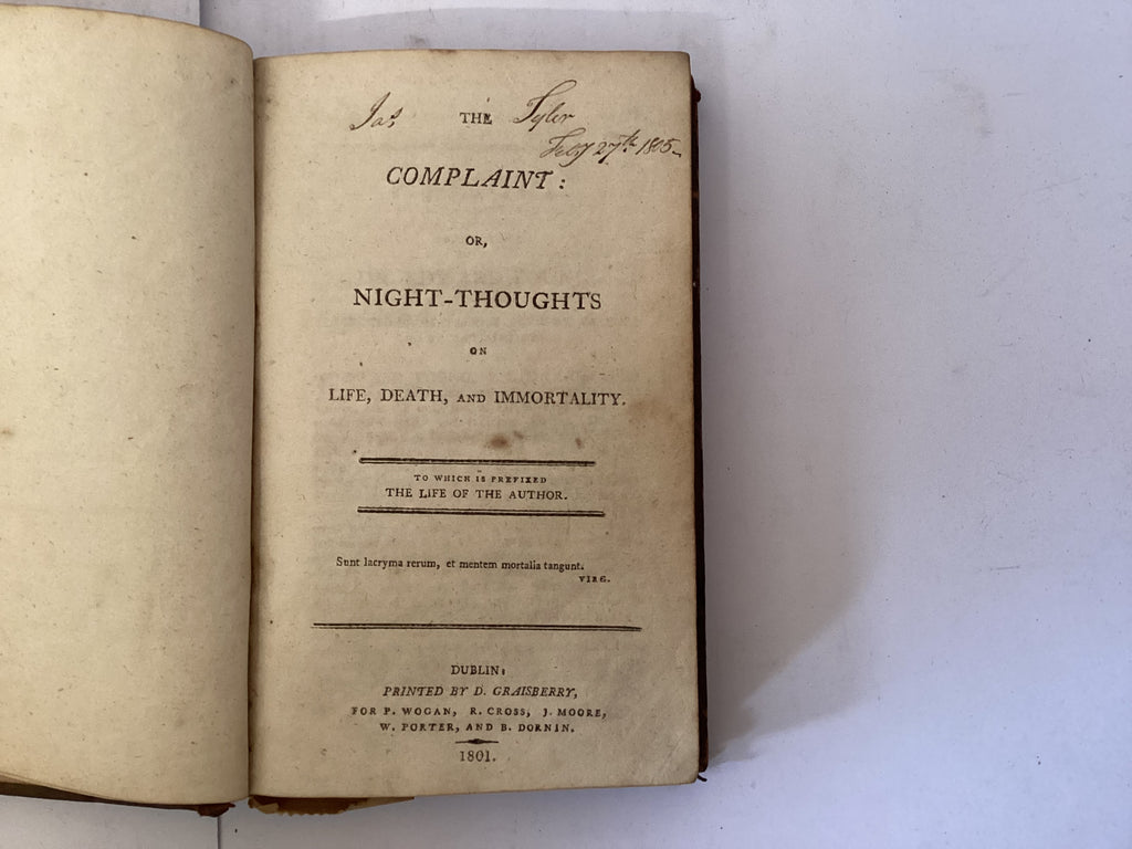 The Complaint or Night Thoughts (The John Gowan Collection)