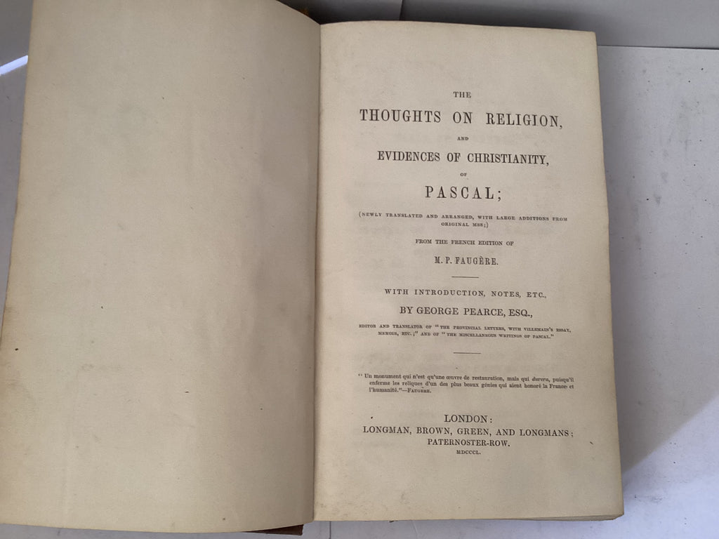 The Thoughts on Religion and Evidences of Christianity (The John Gowan Collection)