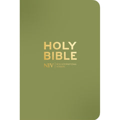 NIV Pocket Olive Bible with Gold Zip