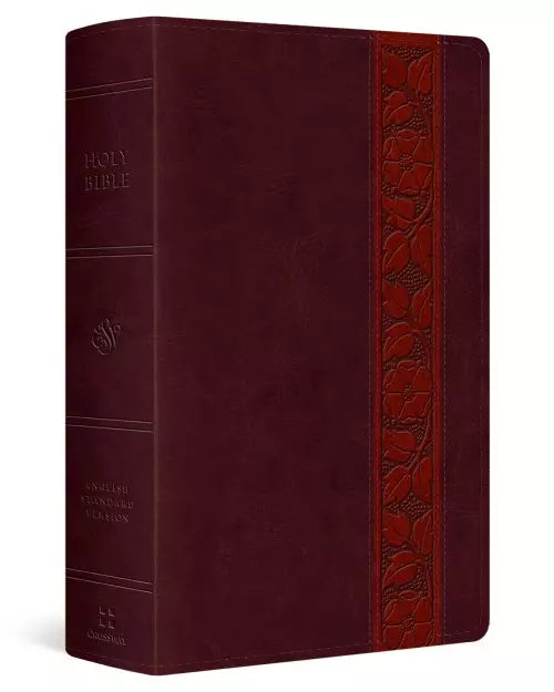 ESV Large Print Personal Size TruTone Mahogony Trellis