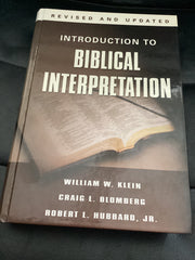 Introduction to Biblical Interpretation (Used Copy)