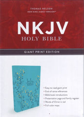 NKJV - Giant Print Bible - Teal Leathersoft