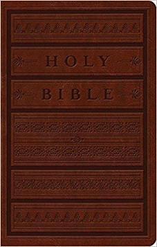 ESV Large Print Personal Size Brown, Engraved Mantel