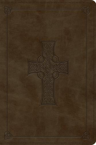 ESV Personal Ref Bible Olive Celtic Cross Design