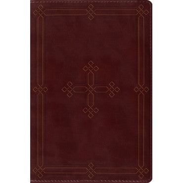 ESV Study Bible, Personal Size (TruTone, Crimson, Engraved Cross Design)