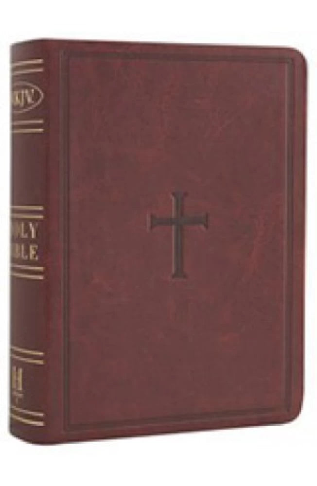 Nkjv Large Print Compact Reference Bible Brown Leathertouch