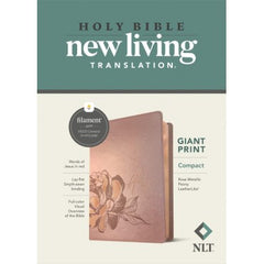 NLT Compact Giant Print Bible, Filament Enabled Edition (Red Letter, LeatherLike, Rose Metallic Peony)
