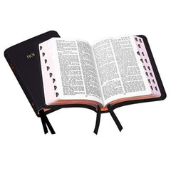 Royal Ruby Text Bible (calfskin with thumb index) - Black