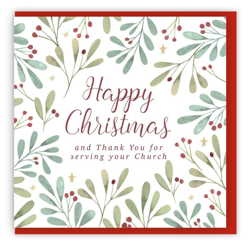 Thank You For Serving Your Church Christmas Card