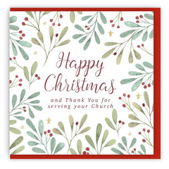 Thank You For Serving Your Church Christmas Card