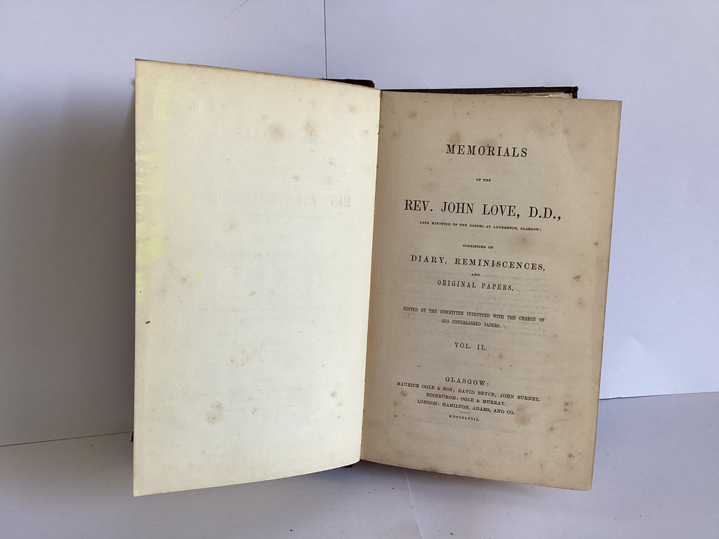 Memorials of Rev. John Love (John Gowan Collection)