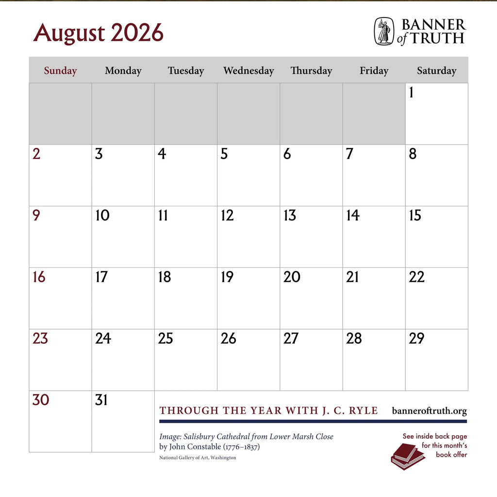 Through the Year with J.C. Ryle: 2026 Calendar