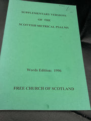 Supplementary Versions of the Scottish Metrical Psalms - Words Edition (Used Copy)