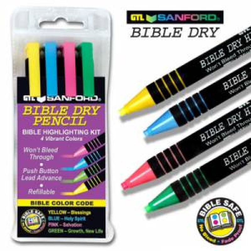 Bible Dry Pencil Highlighting Kit (4 Vibrant Colours)