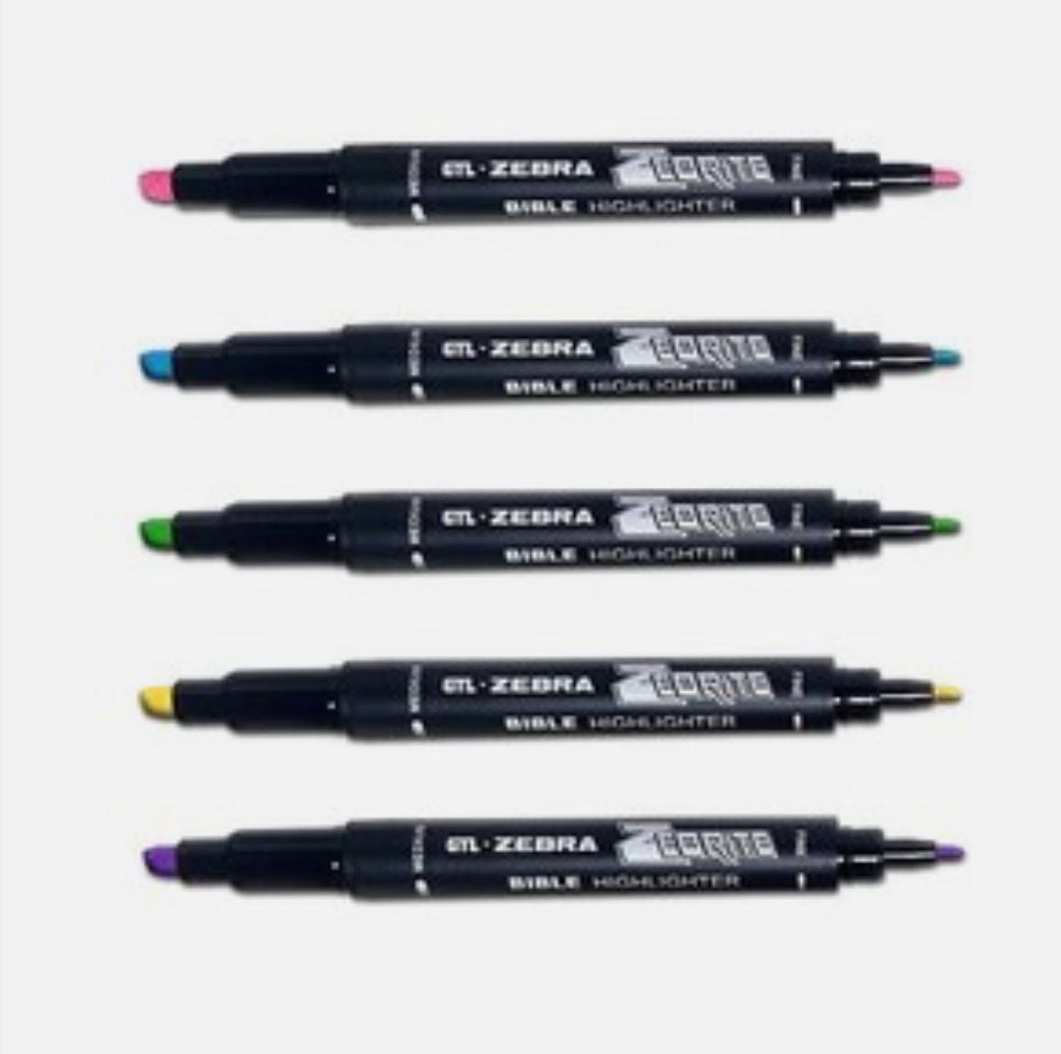 ZEBRITE Double-Ended Highlighters (Set of 5)