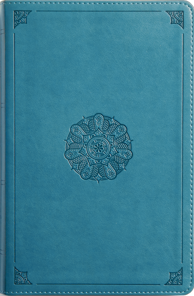 ESV Large Print Personal Size Bible - Trutone, Deep Teal , Emblem Design