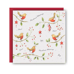 Christmas Blessings, Love, Joy, Peace. Pack of 5 Christmas Cards