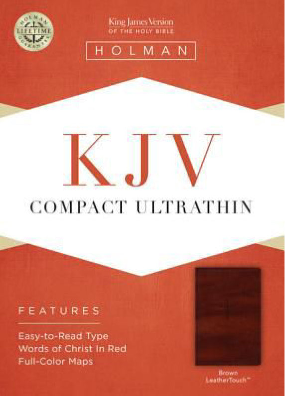 KJV Compact Ultrathin Bible - Brown, Leathertouch