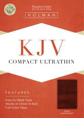 KJV Compact Ultrathin Bible - Brown, Leathertouch