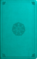 ESV - Large Print Value Thinline Bible, TruTone, Turquoise, Emblem Design